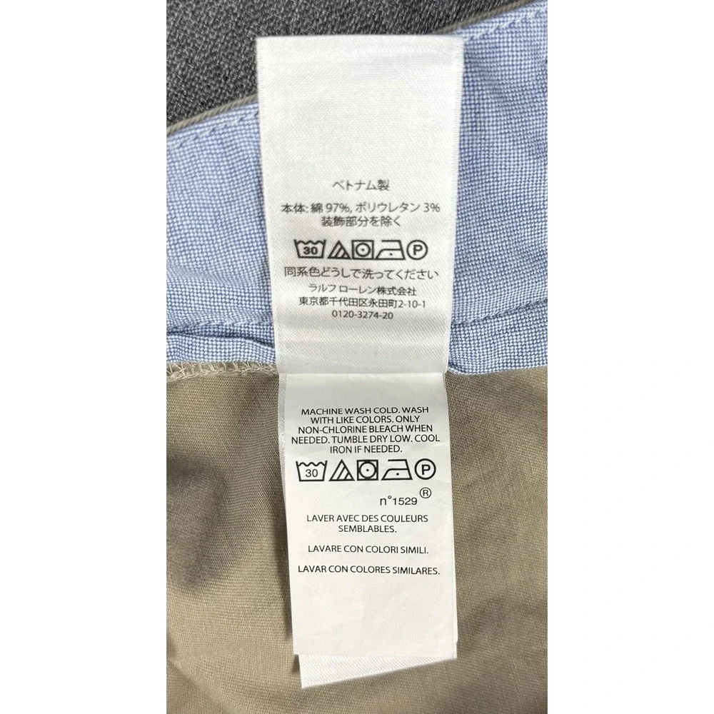 Polo Ralph Lauren Men's 38 Beige Chino Pants Straight Fit Stretch Twill Pockets